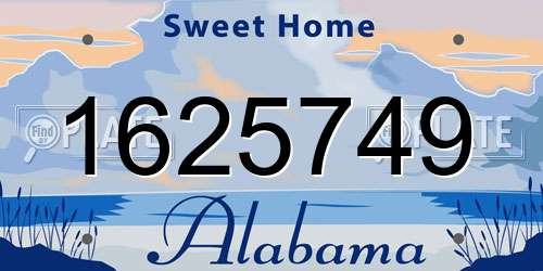 1625749 Alabama License Plate