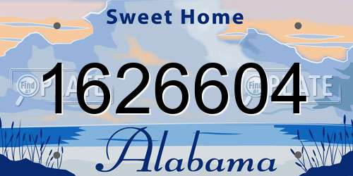 1626604 Alabama License Plate