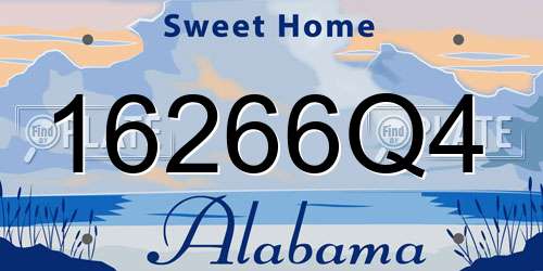 16266Q4 Alabama License Plate