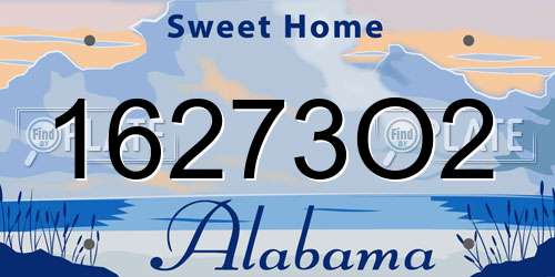 16273O2 Alabama License Plate