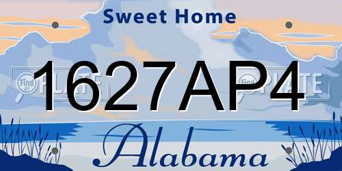 1627AP4 Alabama License Plate