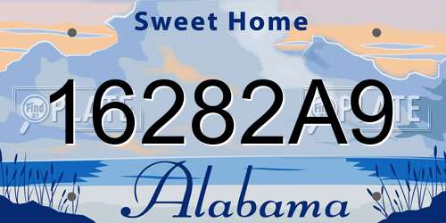 16282A9 Alabama License Plate