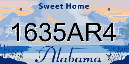 1635AR4 Alabama License Plate