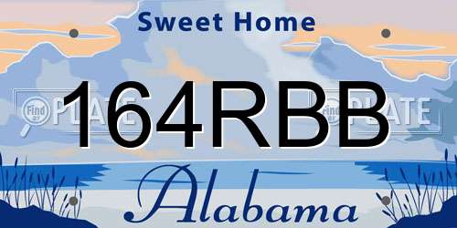 164RBB Alabama License Plate