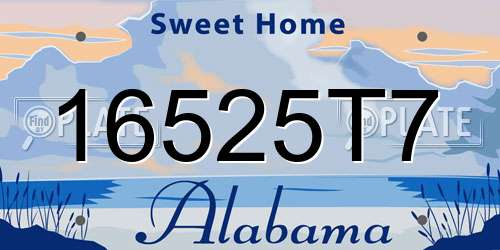 16525T7 Alabama License Plate