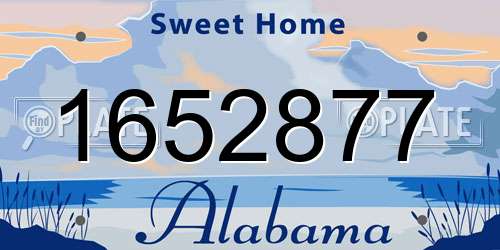 1652877 Alabama License Plate