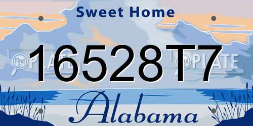 16528T7 Alabama License Plate