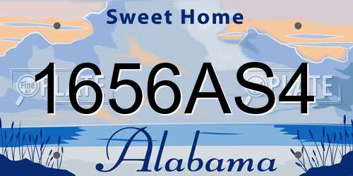 1656AS4 Alabama License Plate