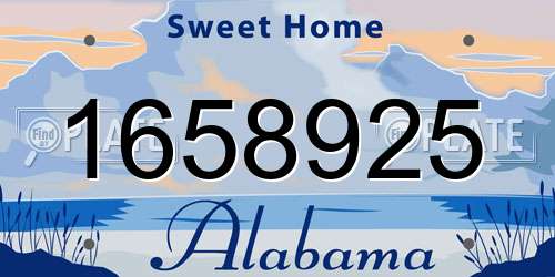 1658925 Alabama License Plate