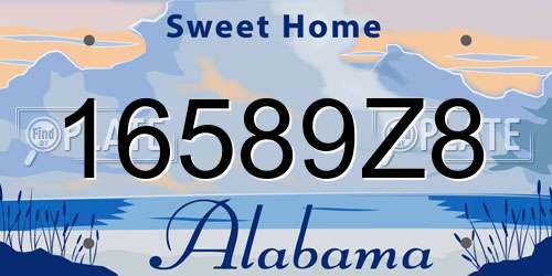 16589Z8 Alabama License Plate