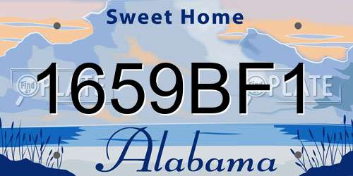 1659BF1 Alabama License Plate