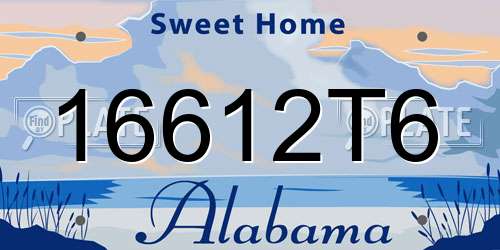 16612T6 Alabama License Plate
