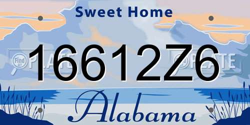 16612Z6 Alabama License Plate