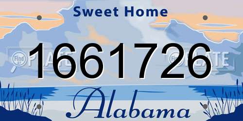 1661726 Alabama License Plate