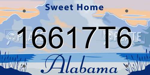 16617T6 Alabama License Plate