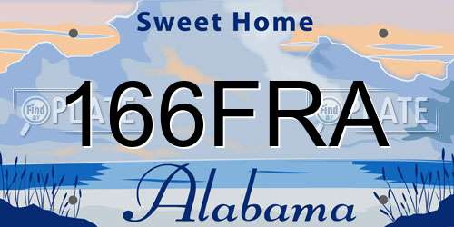 166FRA Alabama License Plate