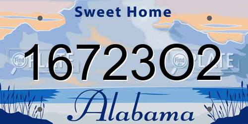 16723O2 Alabama License Plate
