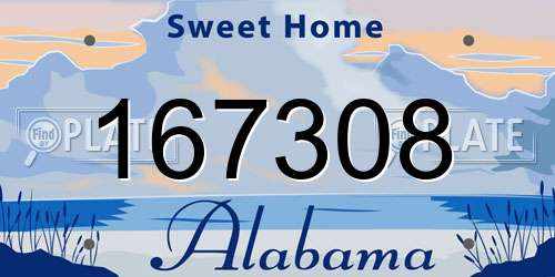 167308 Alabama License Plate