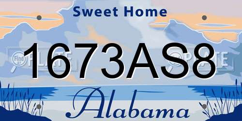 1673AS8 Alabama License Plate