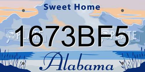 1673BF5 Alabama License Plate