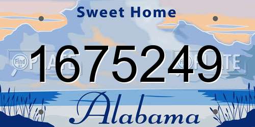 1675249 Alabama License Plate