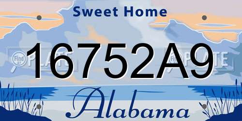 16752A9 Alabama License Plate