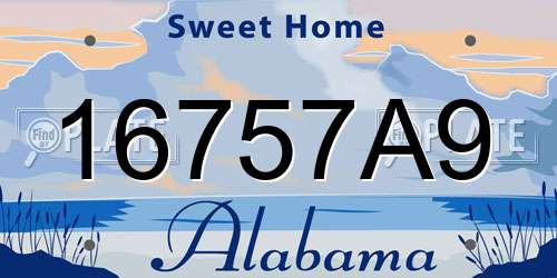 16757A9 Alabama License Plate