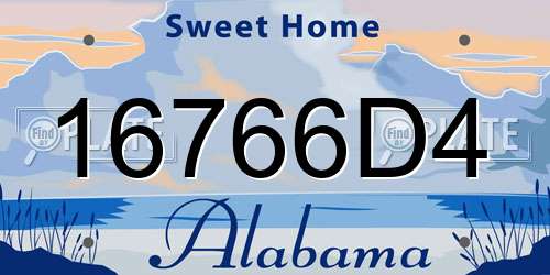16766D4 Alabama License Plate