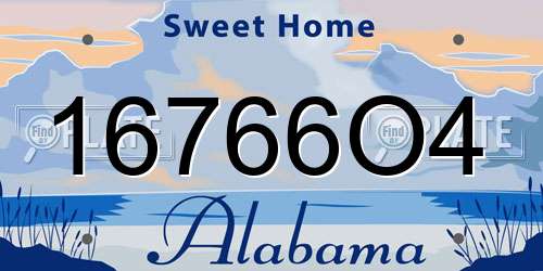 16766O4 Alabama License Plate