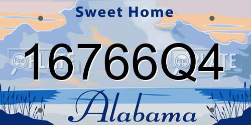 16766Q4 Alabama License Plate
