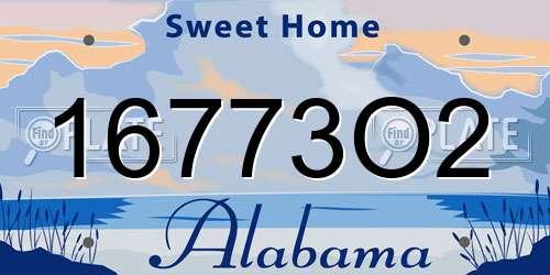 16773O2 Alabama License Plate