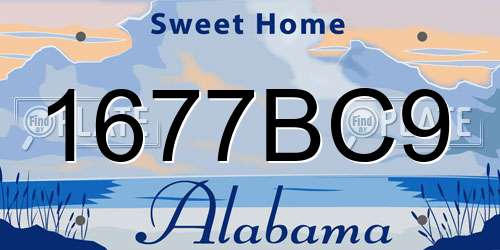 1677BC9 Alabama License Plate
