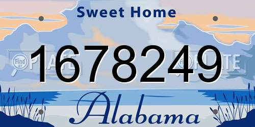 1678249 Alabama License Plate