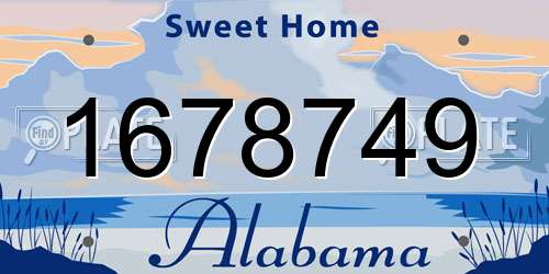 1678749 Alabama License Plate
