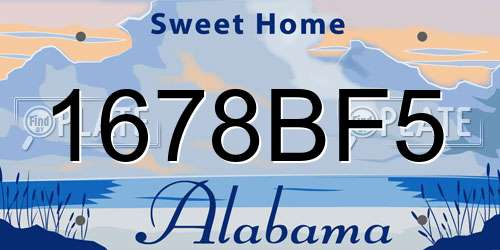 1678BF5 Alabama License Plate
