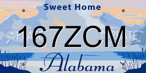 167ZCM Alabama License Plate
