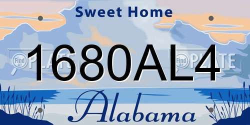 1680AL4 Alabama License Plate