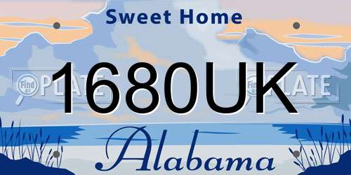 1680UK Alabama License Plate
