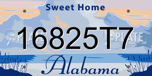 16825T7 Alabama License Plate