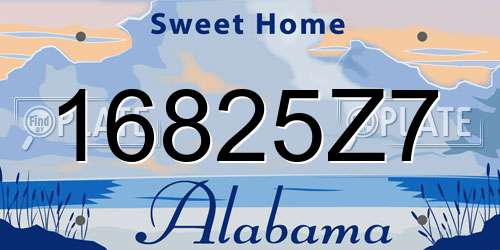 16825Z7 Alabama License Plate