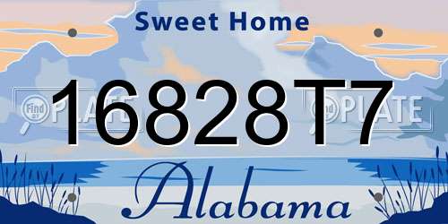 16828T7 Alabama License Plate