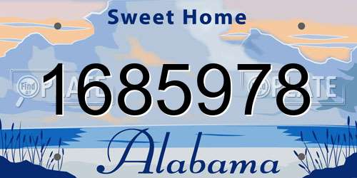 1685978 Alabama License Plate