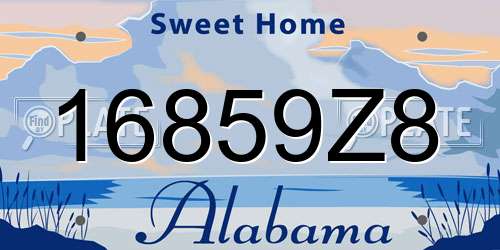 16859Z8 Alabama License Plate