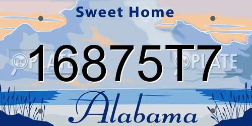 16875T7 Alabama License Plate