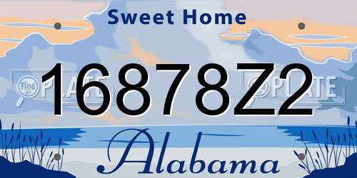 16878Z2 Alabama License Plate