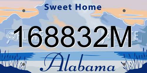 168832M Alabama License Plate