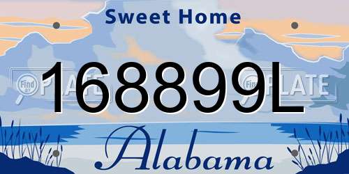 168899L Alabama License Plate
