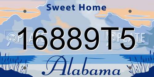 16889T5 Alabama License Plate