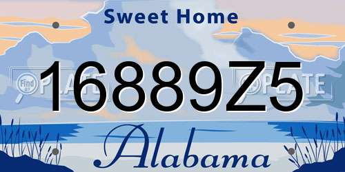 16889Z5 Alabama License Plate