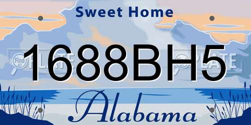 1688BH5 Alabama License Plate